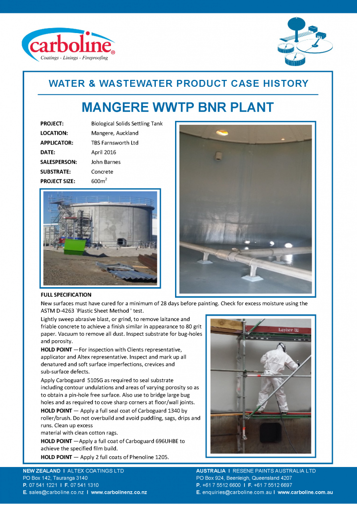 Mangere WWTP BNR Plant Case Hist Apr 2016