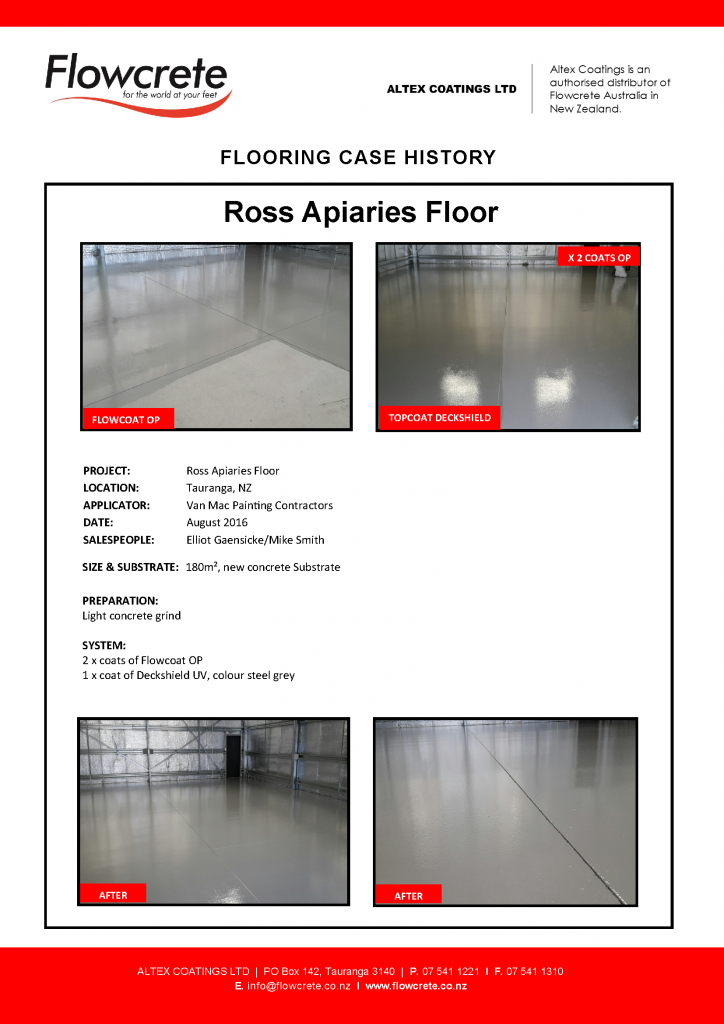 Ross Apiaries Floor
