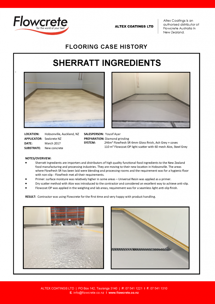 Sherratt Ingredients - Flowcrete